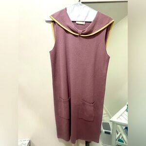 Like new mauve rose collar straigth dress 100% prima cotton